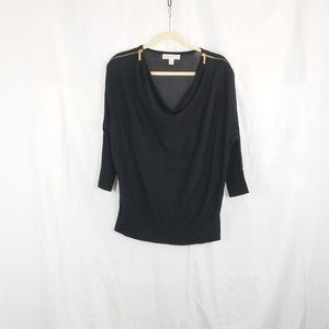 Michael Kors black shirt with zipper detail sz S